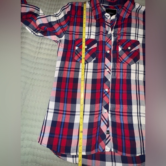 Rails Hunter Plaid Button Down White/Red/Blue Shirt Size medium. EUC - Picture 5 of 10